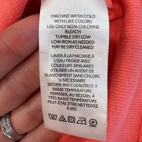 Pilcro Orange and White Short Sleeve V-Neck Tee - Picture 5 of 6